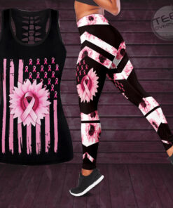 Breast Cancer Awareness 3D Hollow Tank Top Leggings BCAS006