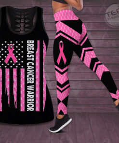 Breast Cancer Warrior Hollow Tank Top Leggings