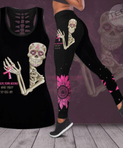 Check Your Boobs Breast Cancer Awareness 3D Hollow Tank Top Leggings