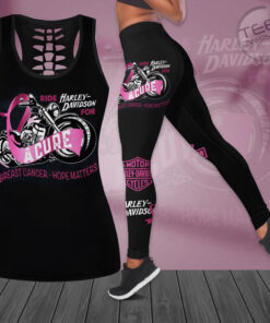 Harley Davidson Breast Cancer Awareness Hollow Tank Top Leggings
