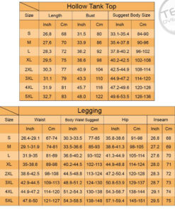 Hollow Tank Top Leggings size