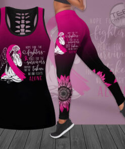 Hope For The Fighters Breast Cancer Awareness 3D Hollow Tank Top Leggings
