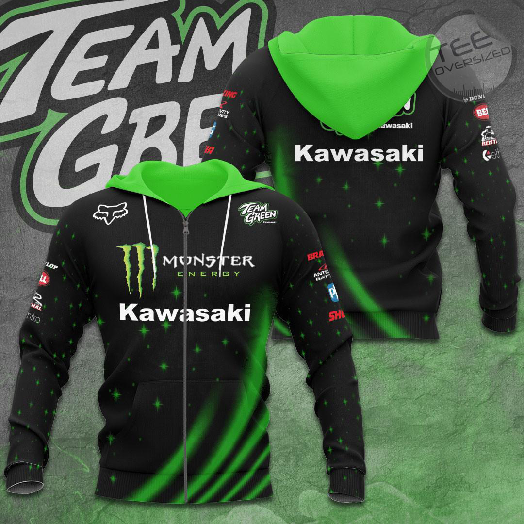 Kawasaki Racing Team 3D Apparels S1 Zip Hoodie