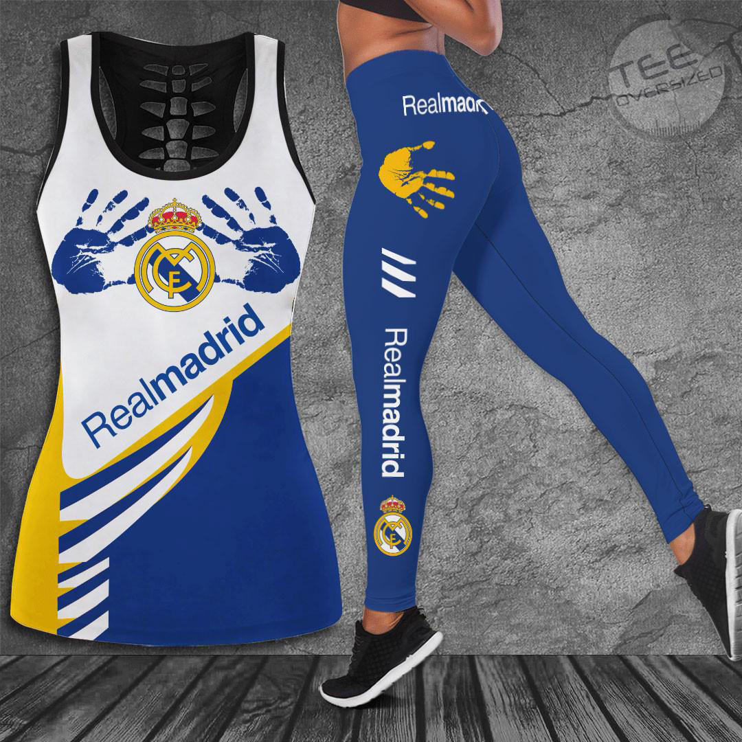 Real Madrid 3D Hollow Tank Top Leggings S1