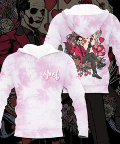 Ghost Band White Pink Hoodie OVS1223A
