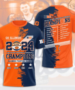 Illinois Fighting Illini Mens Basketball T shirt OVS0424H