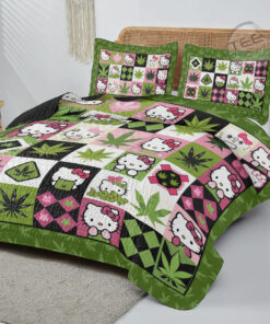 Hello Kitty x Weed Quilt bedding set duvet cover pillow shams OVS1024SB