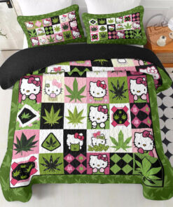 Hello Kitty x Weed Quilt bedding set duvet cover pillow shams OVS1024SB