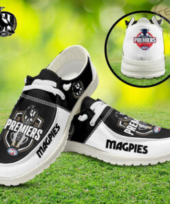 Collingwood FC Dudes Shoes Loafer Shoes White