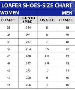 Dudes Shoes Loafer Shoes Sizechart