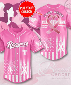 Texas Rangers x Breast Cancer Awareness Baseball Jersey