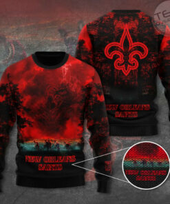 New Orleans Saints x Stranger Things Ugly Sweater