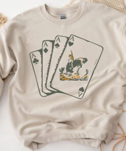 4 Ace Cards Oversized Sweatshirt Sand 01