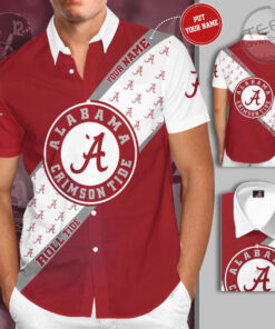 Alabama Crimson Tide 3D Short Sleeve Dress Shirt 03