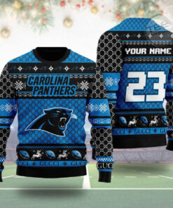 Carolina Panthers Gucci Ugly Christmas 3D Sweater