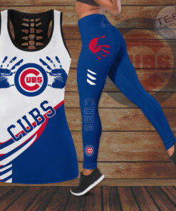 Chicago Cubs Hollow Tank Top Leggings set