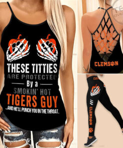 Clemson Tigers Hollow Tank Top Leggings 03