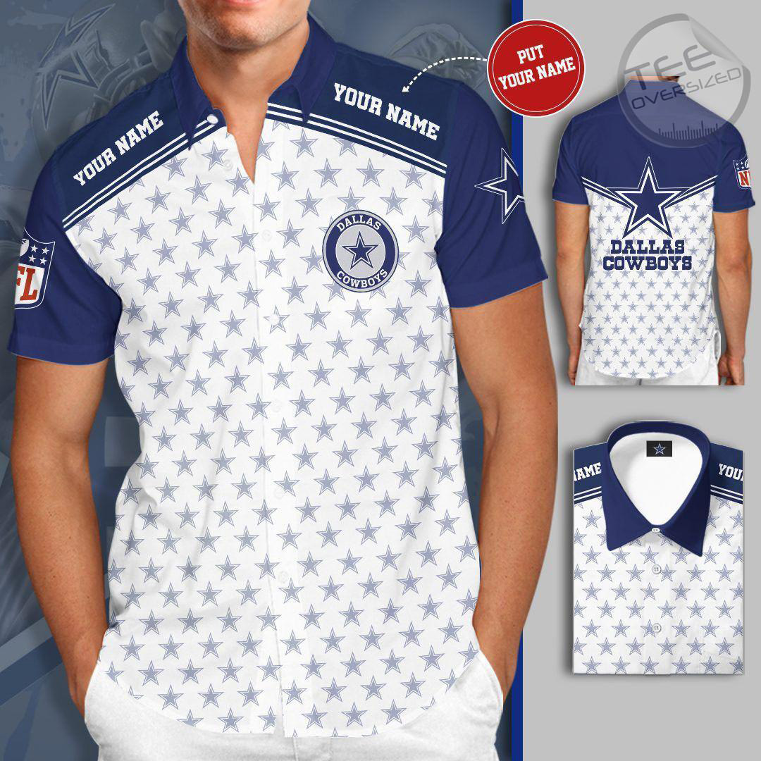 Dallas Cowboys 3D Short Sleeve Dress Shirt 04
