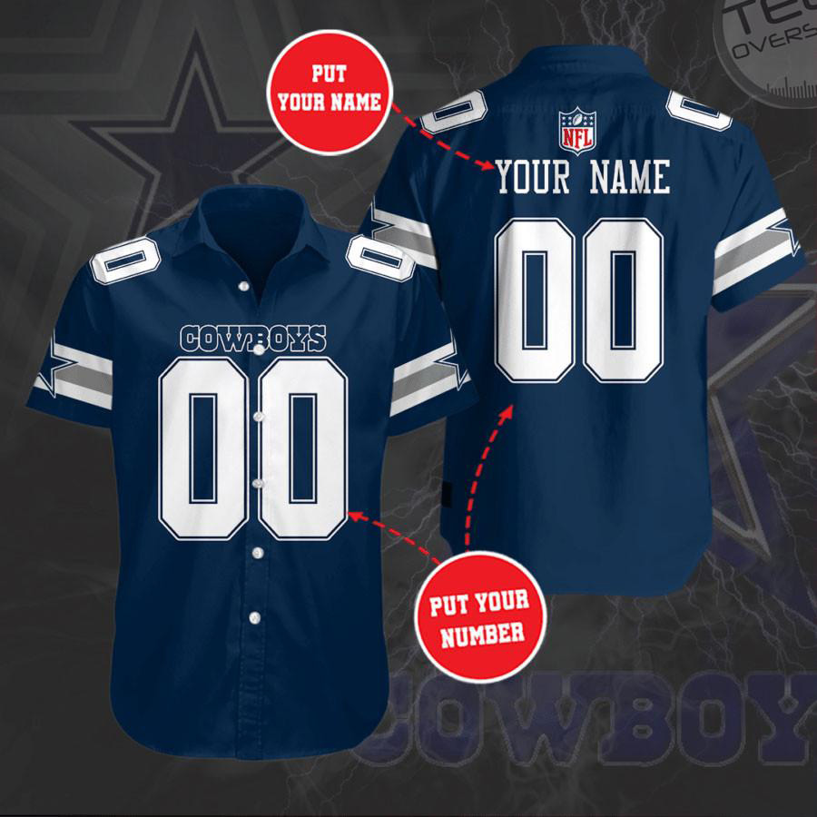 Dallas Cowboys 3D Short Sleeve Dress Shirt 05