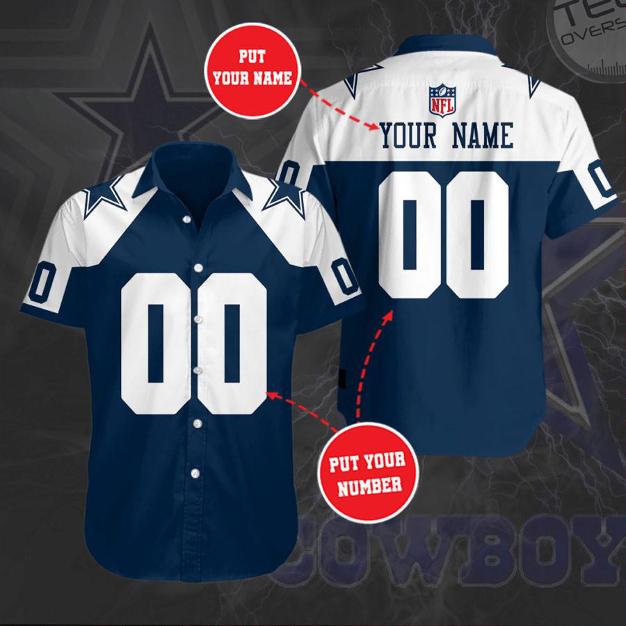 Dallas Cowboys 3D Short Sleeve Dress Shirt 06