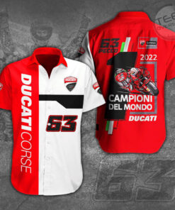 Francesco Bagnaia x Ducati Lenovo 3D Short Sleeve Dress Shirt