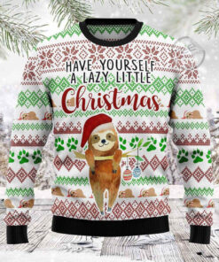 Have Yourself A Lazy Christmas Sloth Ugly Christmas 3D Sweater
