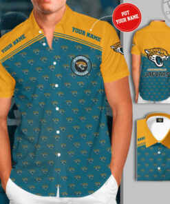 Jacksonville Jaguars 3D Short Sleeve Dress Shirt 04