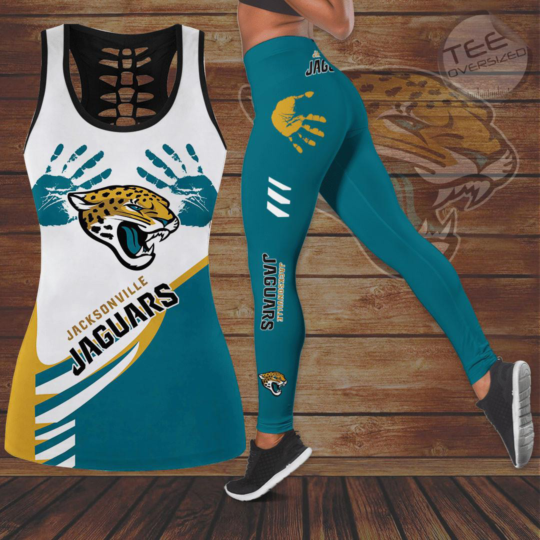 Jacksonville Jaguars Hollow Tank Top Leggings 01