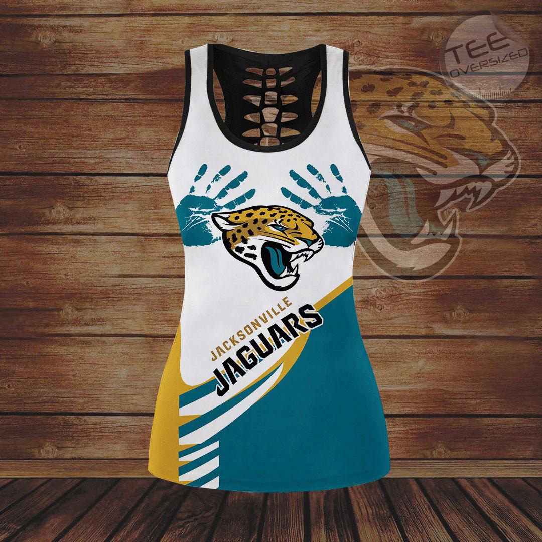 Jacksonville Jaguars Hollow Tank Top Leggings 02
