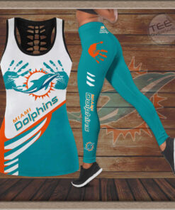 Miami Dolphins Hollow Tank Top Leggings 03