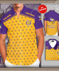 Minnesota Vikings 3D Short Sleeve Dress Shirt 04