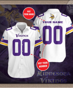 Minnesota Vikings 3D Short Sleeve Dress Shirt 05