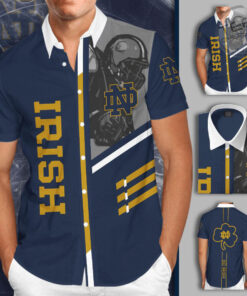 Notre Dame Fighting Irish 3D Short Sleeve Dress Shirt 01