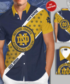 Notre Dame Fighting Irish 3D Short Sleeve Dress Shirt 03