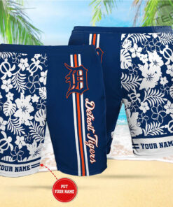 Personalised Detroit Tigers Hawaiian Shorts