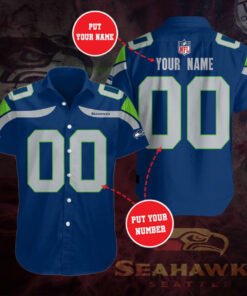Seattle Seahawks 3D Short Sleeve Dress Shirt 03