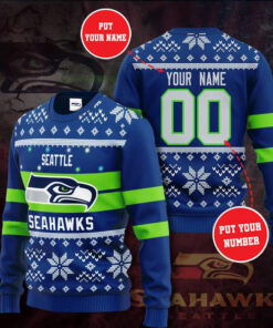 Seattle Seahawks 3D christmas sweater 03