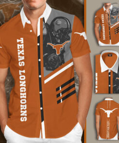 Texas Longhorns 3D Short Sleeve Dress Shirt 03
