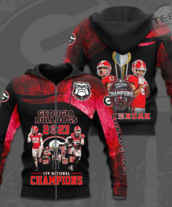 The best Georgia Bulldogs 3D zip hoodie 01