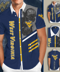 West Virginia Mountaineers 3D Short Sleeve Dress Shirt 01