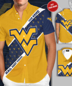 West Virginia Mountaineers 3D Short Sleeve Dress Shirt 02
